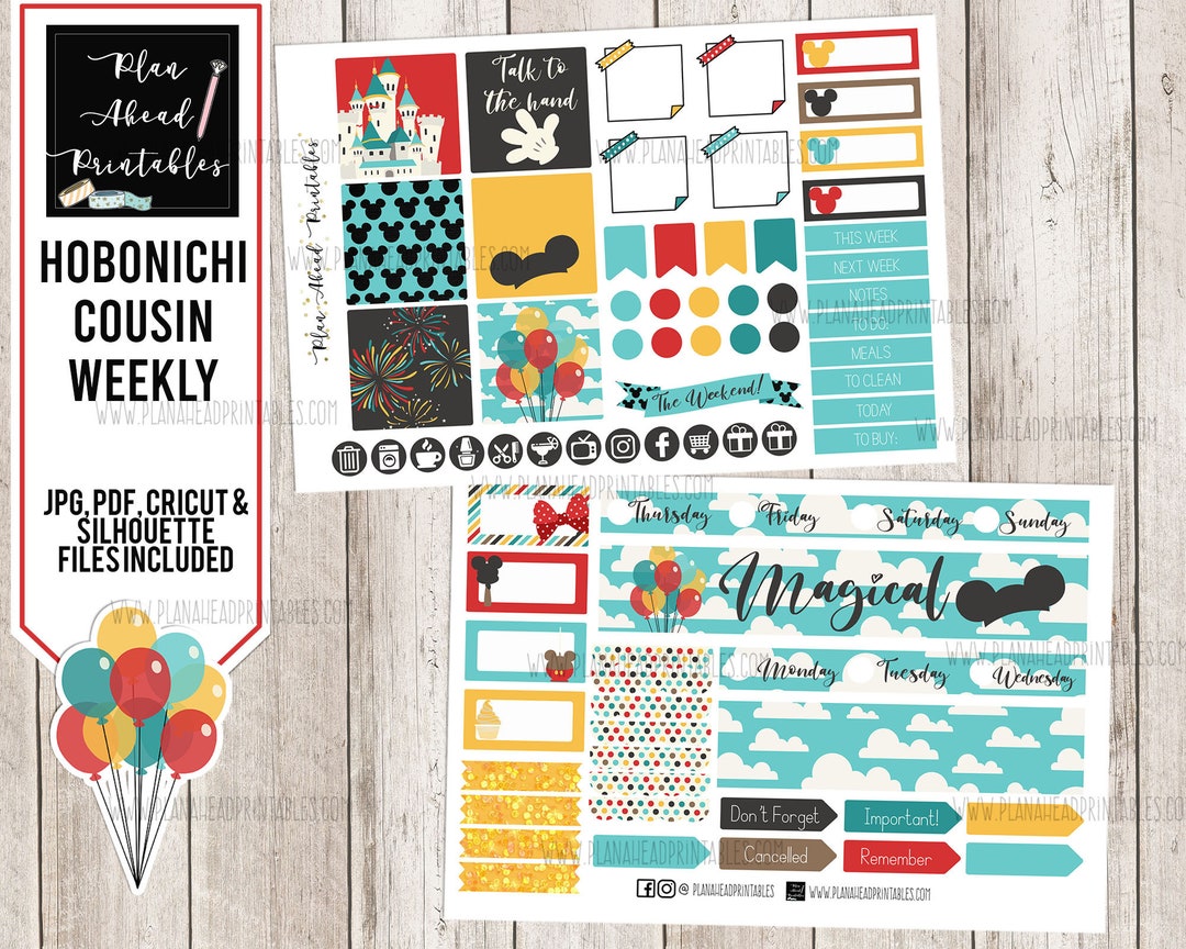 HOBONICHI COUSIN WEEKLY Printable Sticker Kit, Magical Memories - Etsy ...