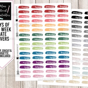 DAY OF THE WEEK STICKERS – Pretty Planner Crafts