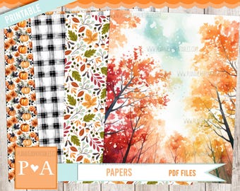 Harvest Whispers PRINTABLE Papers, Bullet Journals Scrapbooks Card Making Planners Fall Thanksgiving November