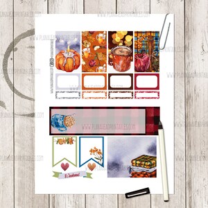 Happy Planner Printable Stickers Classic Vertical Weekly Kit, Cozy Fall ...