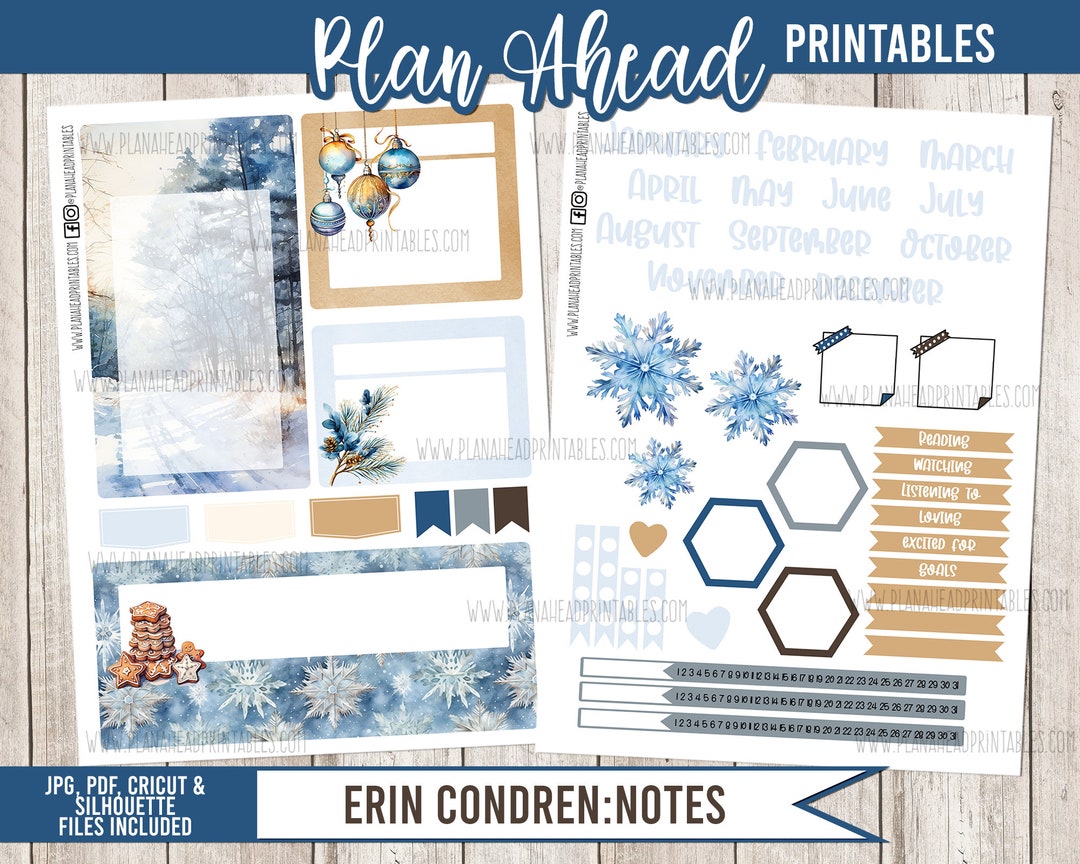 Erin Condren Life Planner Printable Sticker Notes Dashboard Kit, A ...