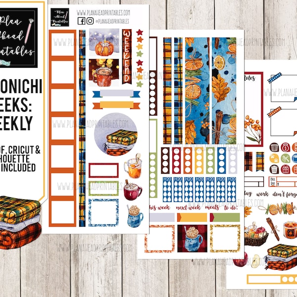 HOBONICHI WEEKS Printable Planner Stickers Weekly Kit Cozy Fall