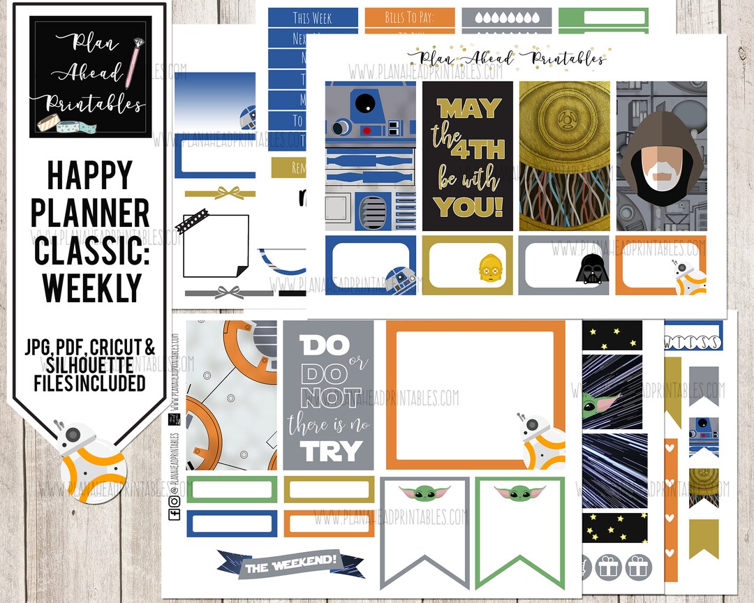 Happy Planner Printable Stickers Classic Vertical Weekly Kit, May the ...