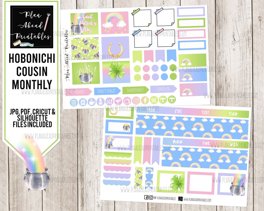 HOBONICHI COUSIN MONTHLY Printable Planner Sticker Kit St. - Etsy