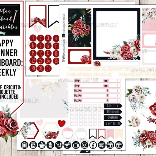 Happy Planner Printable Stickers Classic Dashboard Weekly Kit Etsy