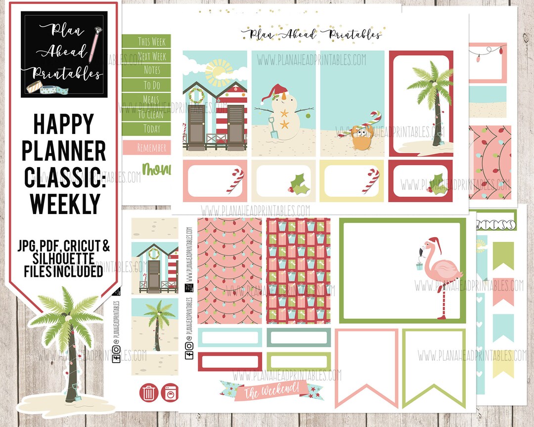 Happy Planner Printable Stickers Classic Vertical Weekly Kit, Warm for ...
