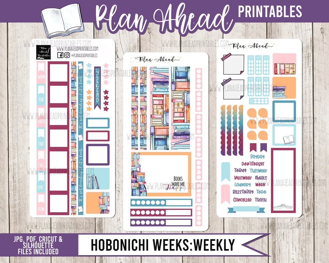 HOBONICHI WEEKS Printable Planner Stickers Weekly Sticker Kit Reading ...