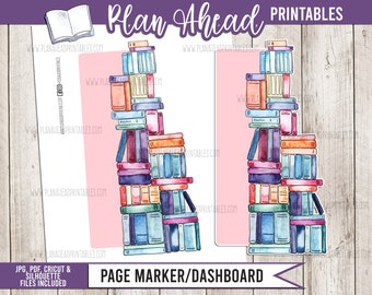 Printable Planner Page Marker, Book Mark, Divider Dashboard Reading Happy Books Library