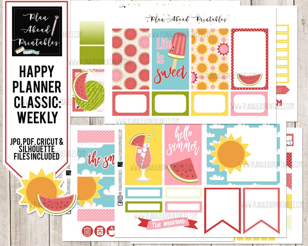 STORE CLOSING Happy Planner Printable Stickers Classic Vertical Weekly ...