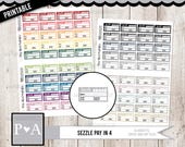 PRINTABLE Planner Sezzle Pay In 4 Payment Checklist Tracker Functional Stickers, Happy Planner Erin Condren A5 Bullet Journal