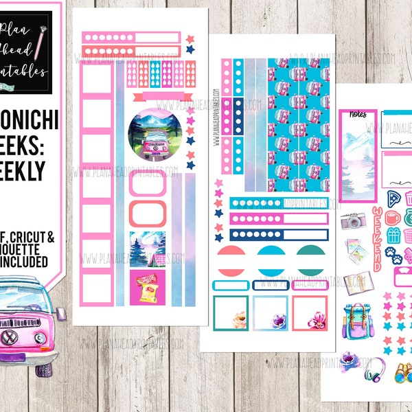 HOBONICHI WEEKS Printable Planner Stickers Weekly Kit Road Trip