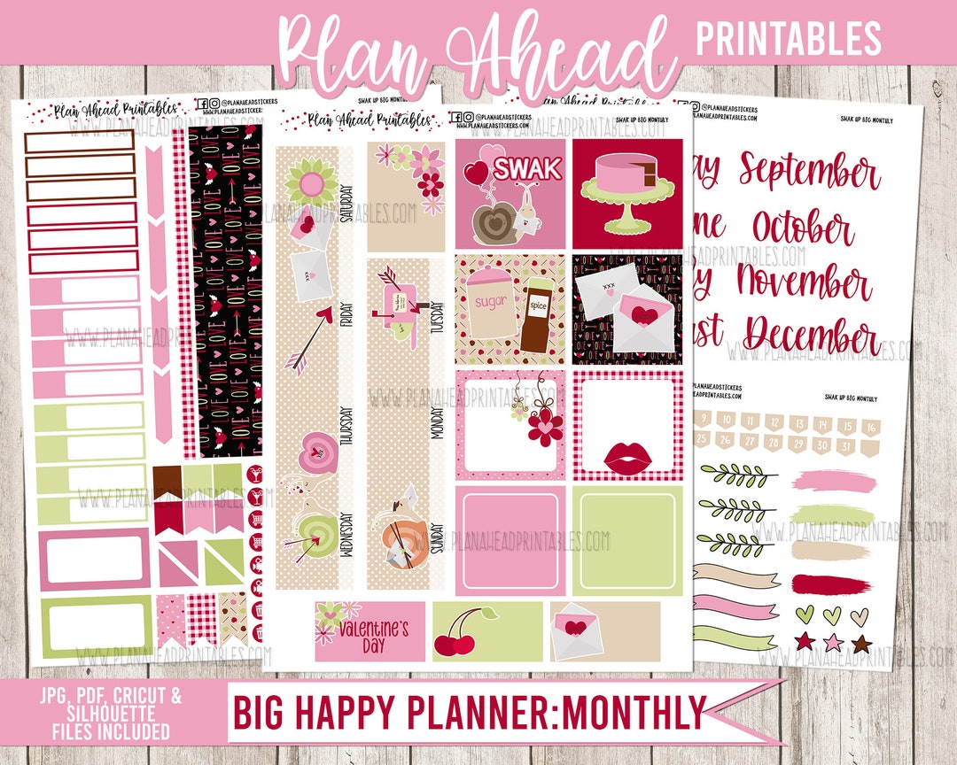 STORE CLOSING 12/31 Big Happy Planner Printable Sticker Monthly Kit ...