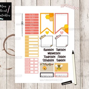Big Happy Planner Printable Stickers Vertical Weekly Kit, Bee-lieve ...