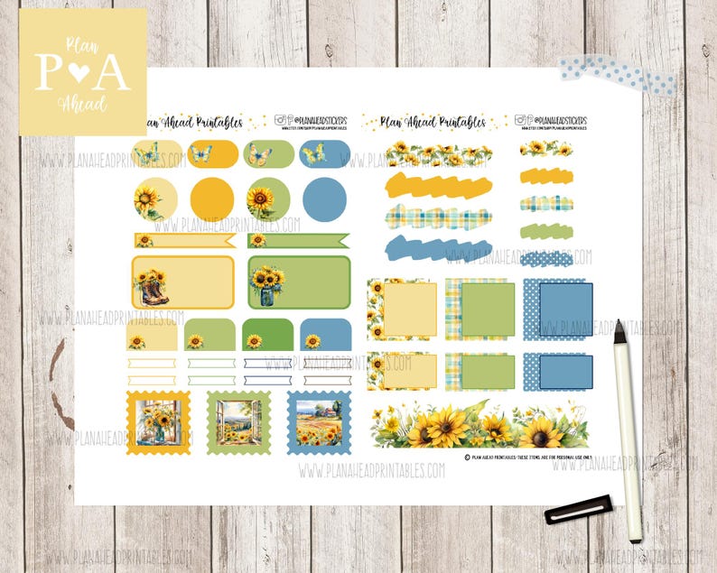 Golden Petals PRINTABLE Extras Weekly Planner Kit, Bullet Journaling ...