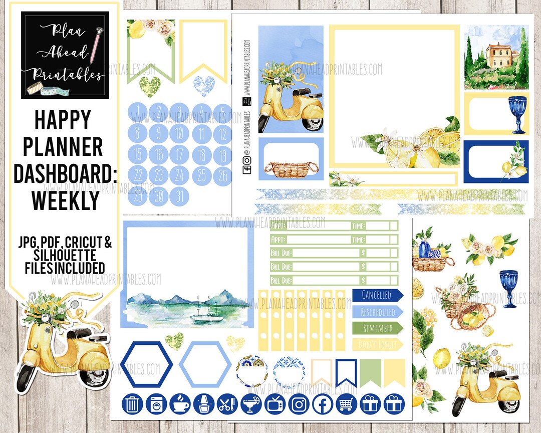 STORE CLOSING Happy Planner Printable Stickers Classic Dashboard Weekly ...