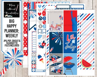 Big Happy Planner Printable Stickers Vertical Weekly Kit | Etsy