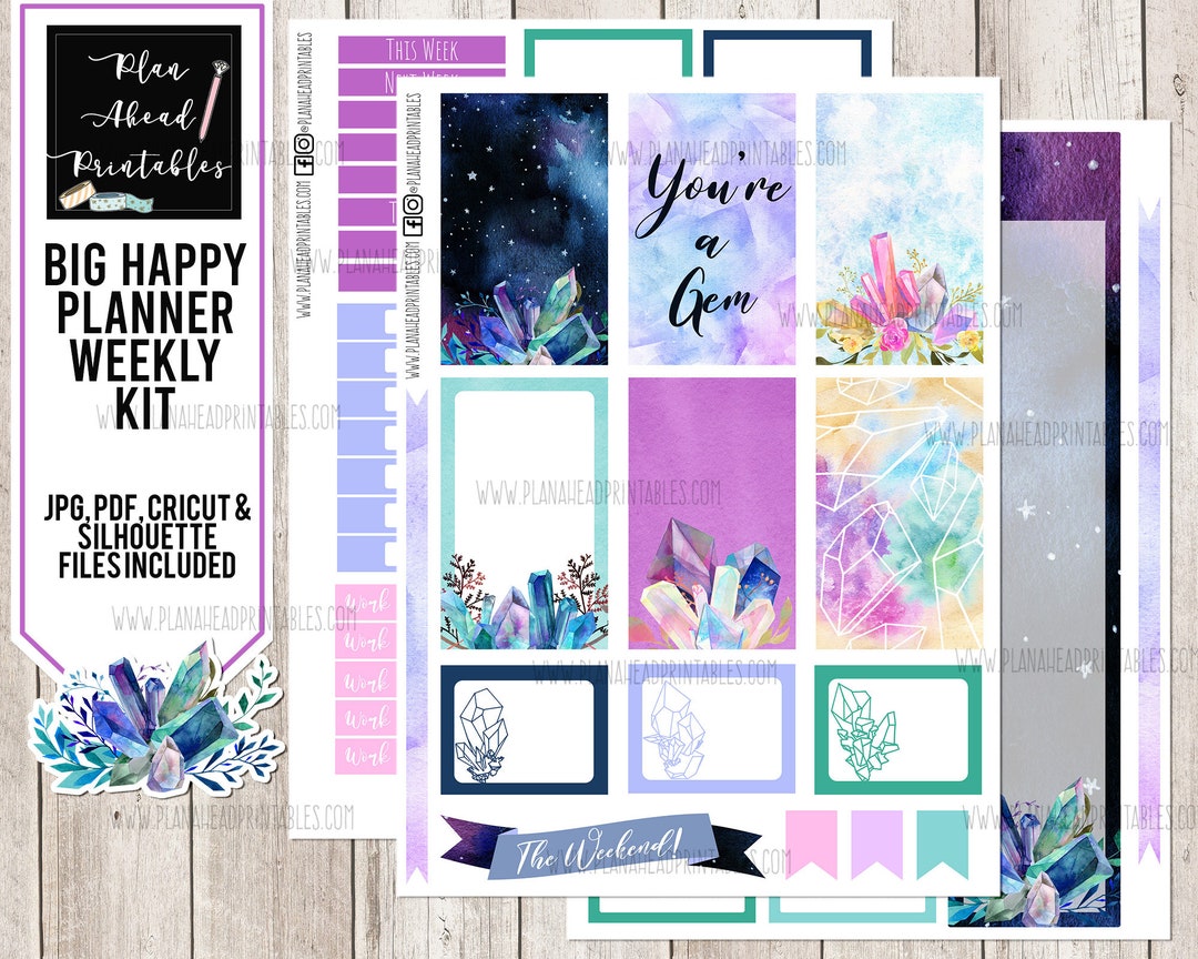 Big Happy Planner Printable Stickers Vertical Weekly Kit, You're A Gem ...