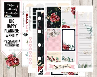 Big Happy Planner Printable Stickers Vertical Weekly Kit | Etsy