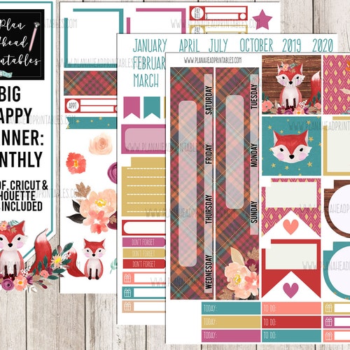 Big Happy Planner PRINTABLE Monthly Stickers Kit Big Happy - Etsy