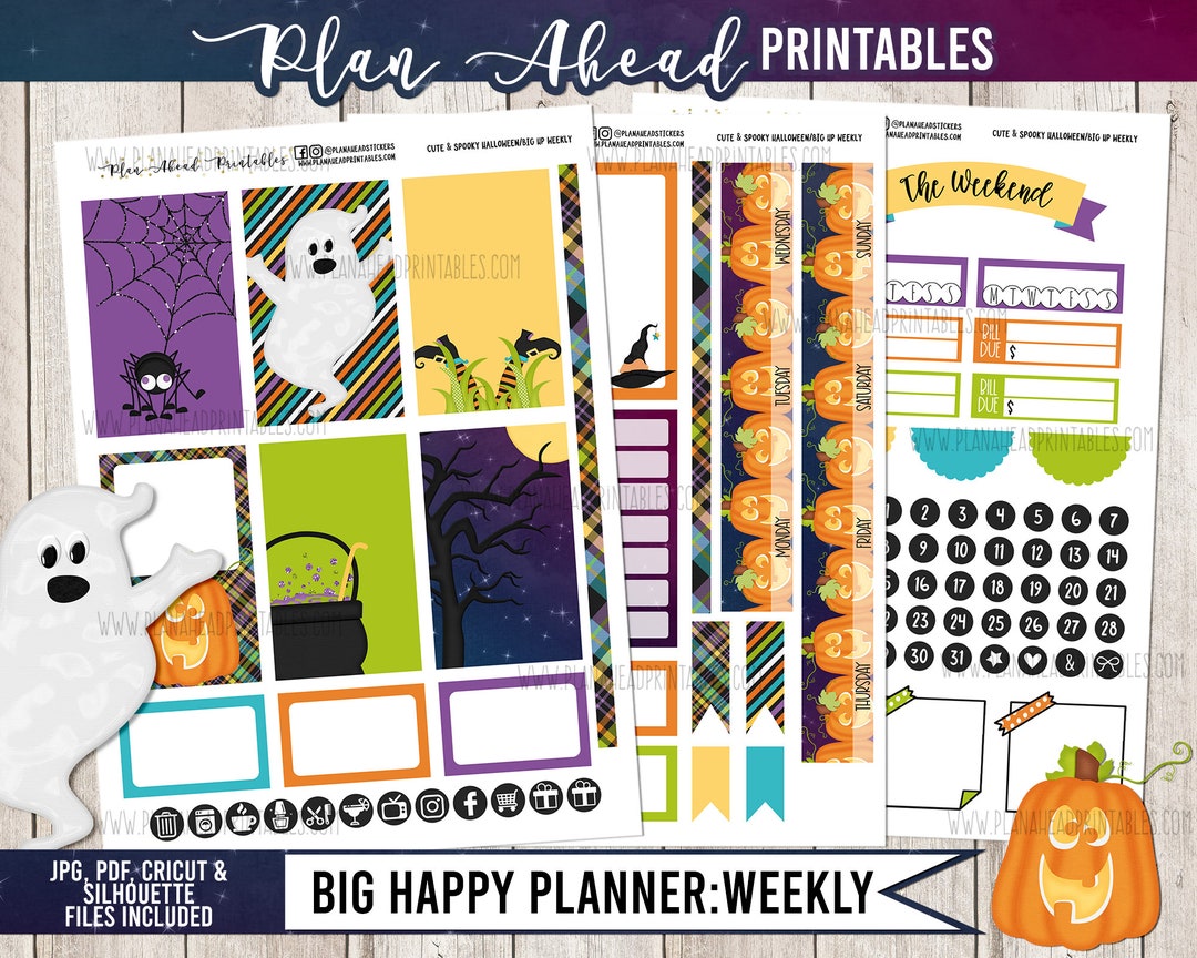 Big Happy Planner Printable Stickers Vertical Weekly Kit, Cute and ...