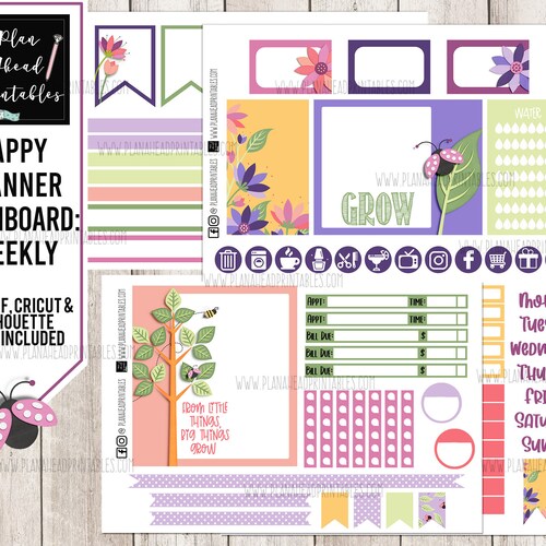 Happy Planner Printable Stickers Classic Dashboard Weekly Kit Etsy