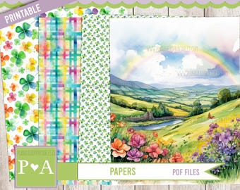 Shenanigans PRINTABLE Papers, Bullet Journals Scrapbooks Card Making Planners Saint Patricks Day March