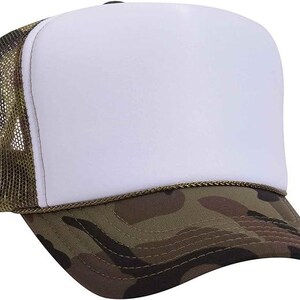 OTTO Camo Trucker Hat with Yellow \