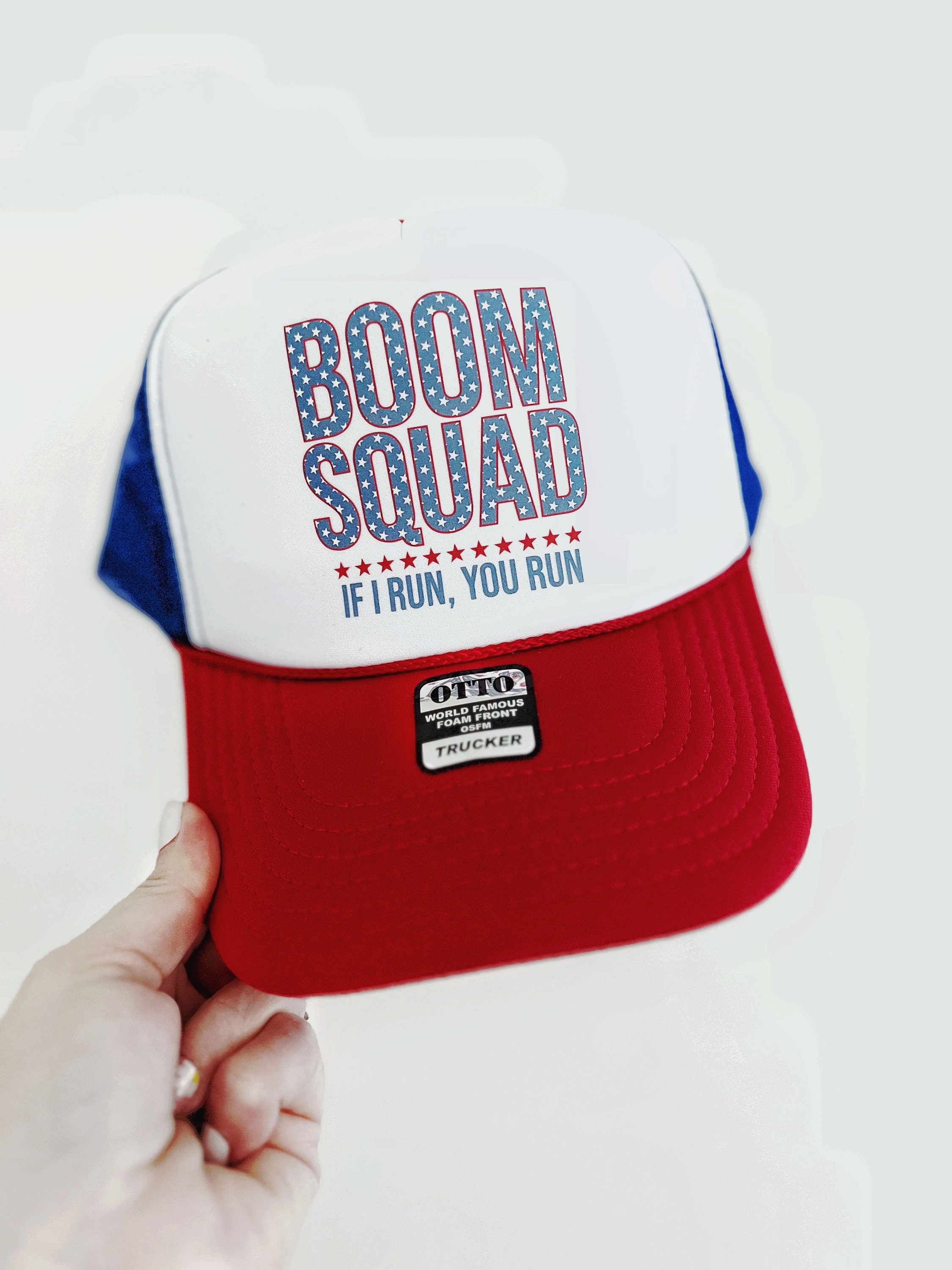 OTTO Snap Back Hat Red White and Blue With BOOM SQUAD - Etsy