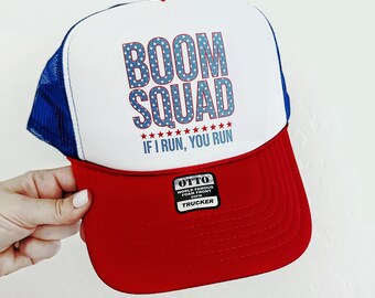 OTTO Snap Back Hat Red White And Blue With BOOM SQUAD