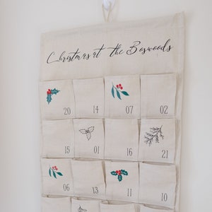 Reusable Fabric Botanical Christmas Advent Calendar