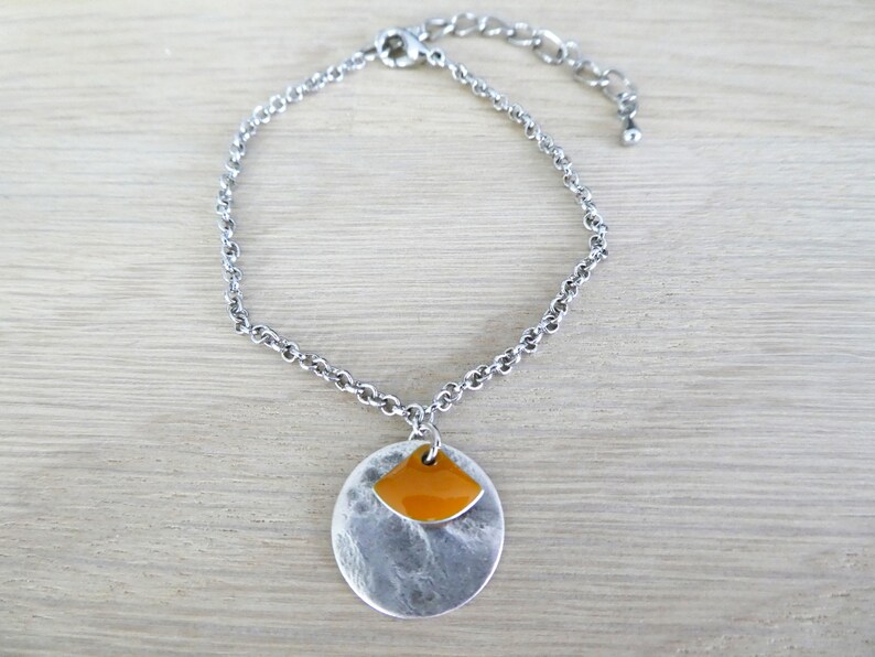 Ethnic bracelet silver and yellow mustard glazed range