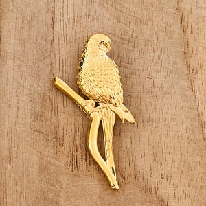 Golden stainless steel brooch Sun, Parrot, Insect, bee Perroquet
