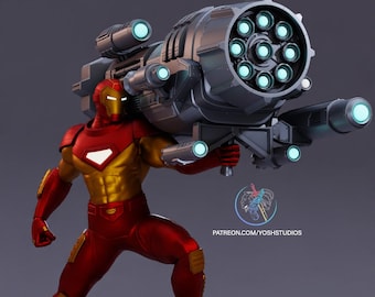 Estatua de Iron Man modular Archivo de impresión 3d Cañón de protones STL