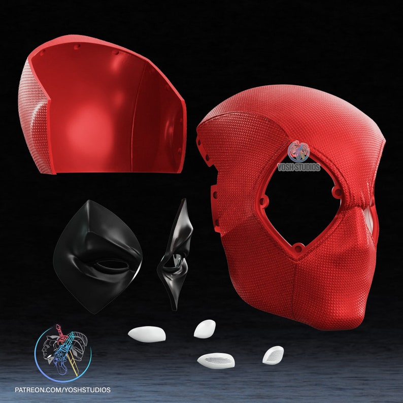 Máscara de Deadpool cómico Archivo de impresión 3D STL imagen 9