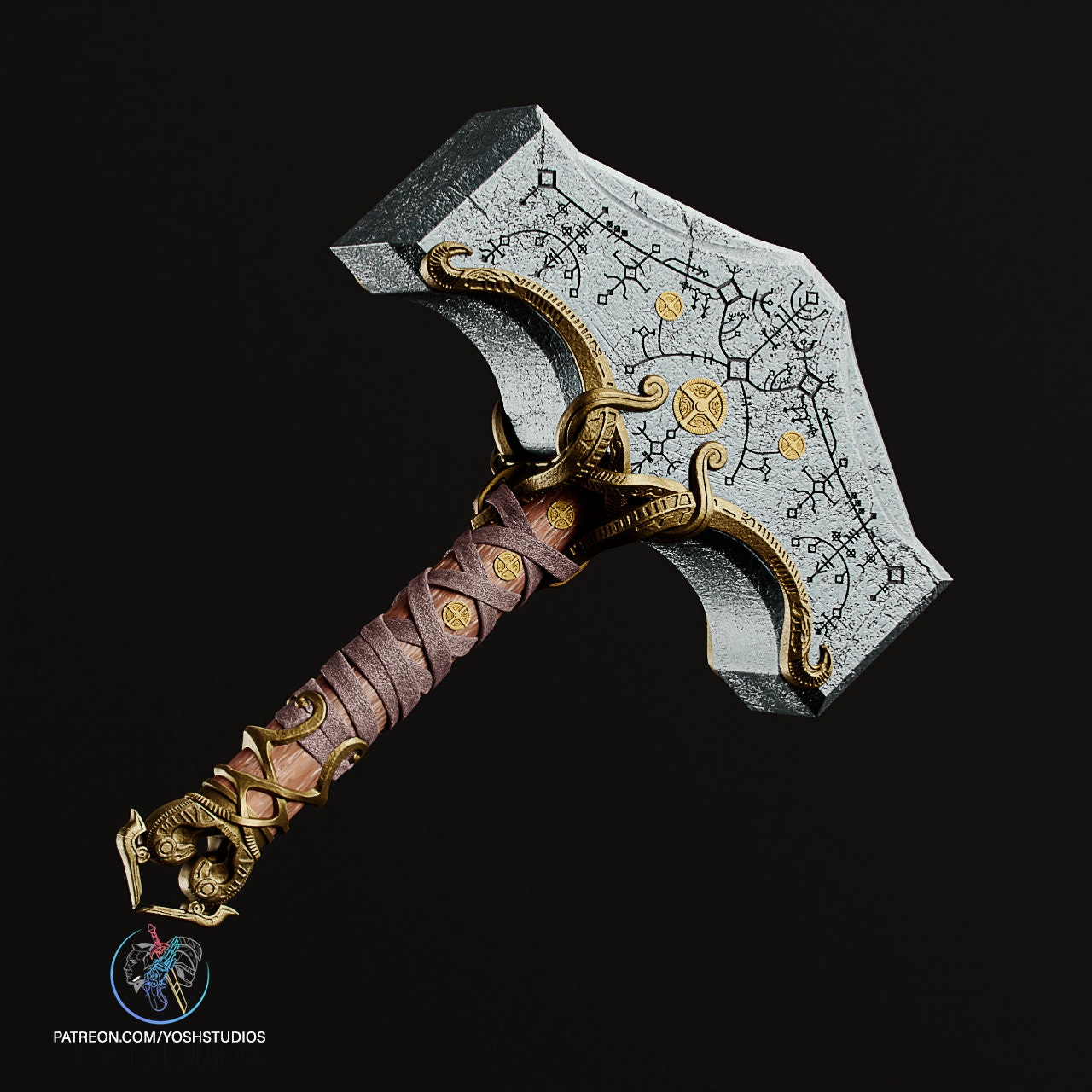 Martillo Thor God Of War Ragnarok Premium Foamy Cosplay