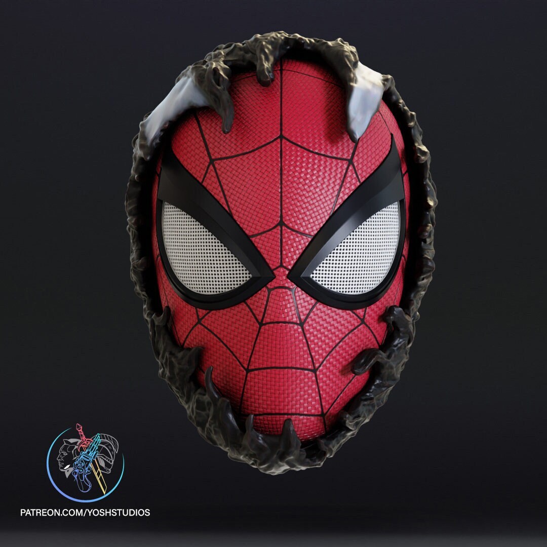 thumbnail image 2 of Black Venom / Spider-Man LED Mask - Halloween Costume Mask With Lights (One Size) 2 of 9