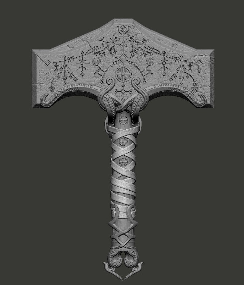 God of War Thor's Hammer 3d Print File STL Mjolnir Etsy