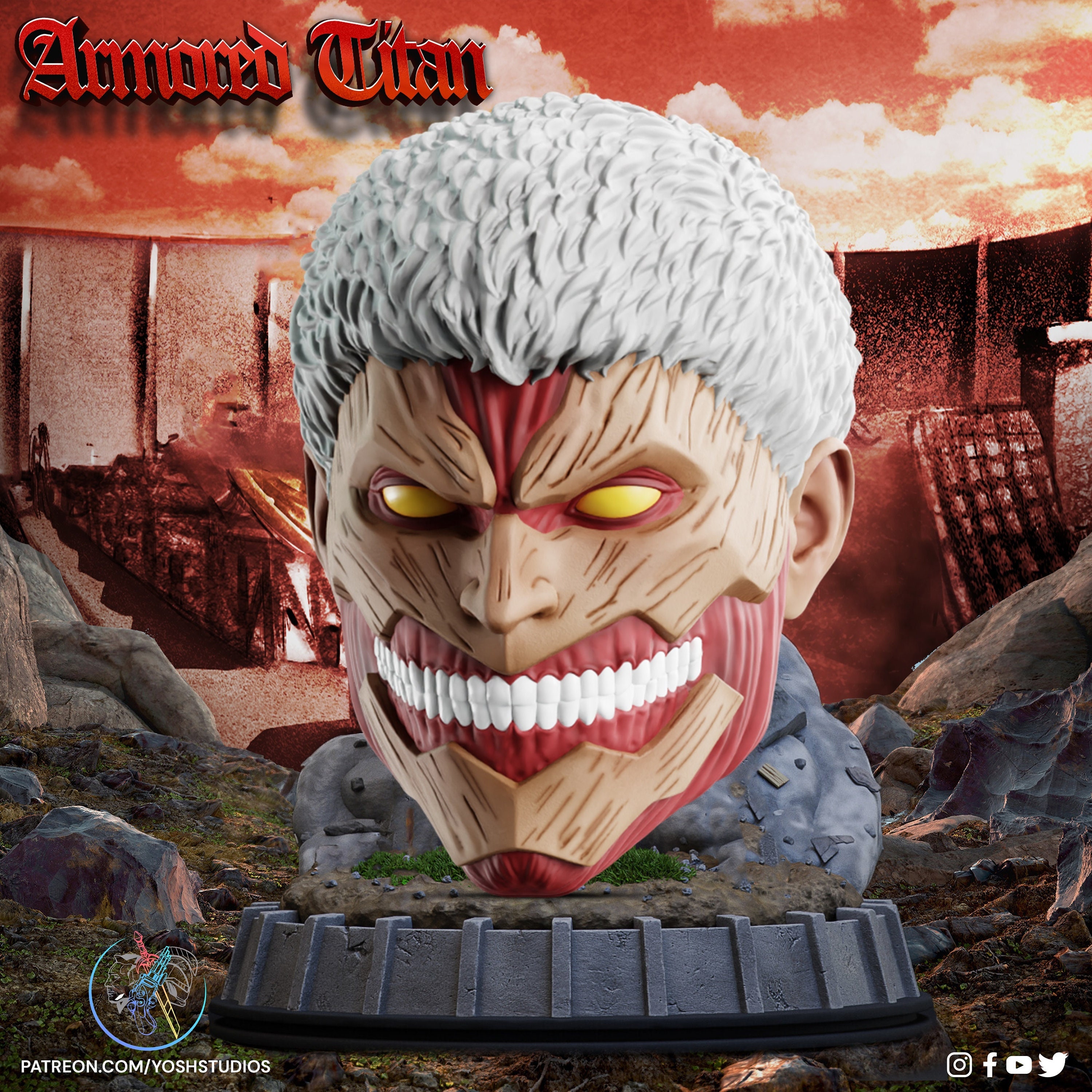 Colossal Titan with LED - Attack On Titan Resin Statue - Giant