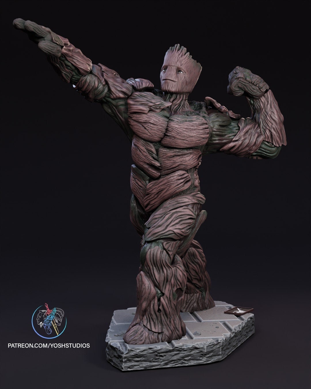Swole Groot Statue 3D Print File STL Guardians of the Galaxy Etsy