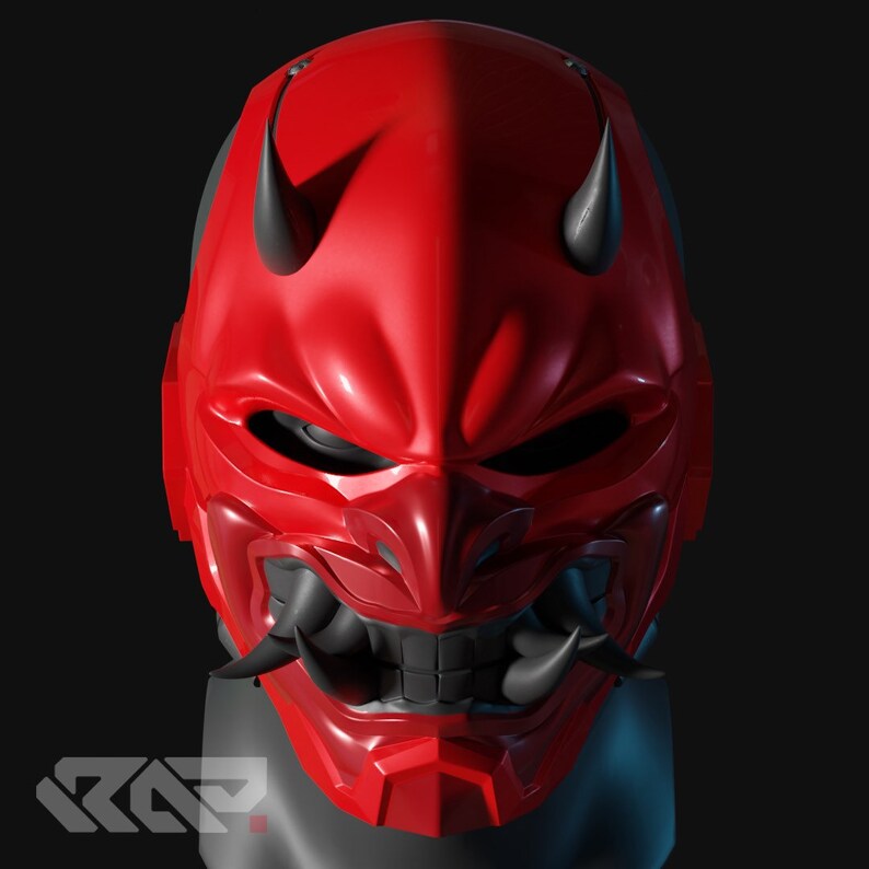Red Hood Oni Helmet Mask DIY Cosplay - Etsy