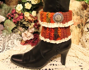 Women's Stunningly Fashionable Wool Boho Boot Cuffs - One Size