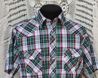 Wrangler Men's Big & Tall Western Flannel Shirt - Lightweight Plaid With Snap Closures - View #7