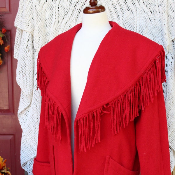 Fringe And Strass Wool Coat