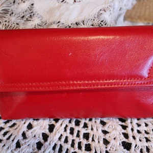 Cartera organizadora RED de los años 90/billetera vegana/billetera organizadora financiera para damas/titular de tarjeta de crédito/billetera clave/organizador de chequera/billetera plegable
