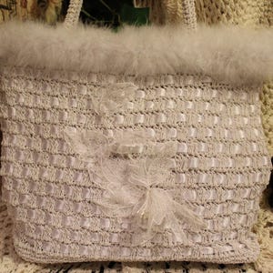 Ladies White Shabby Chic Handbag