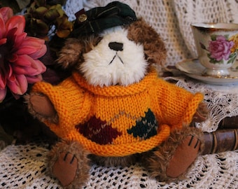 90s Augie El perro de la amistad peluche peluche regalo de animales/VINTG Pickford oso peluche juguete poseable perro/botón de latón coleccionables juguete perro regalo