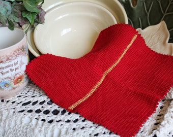 Victorian 100% algodón hilo crocheted Navidad rojo con paño de paños de oro brillante