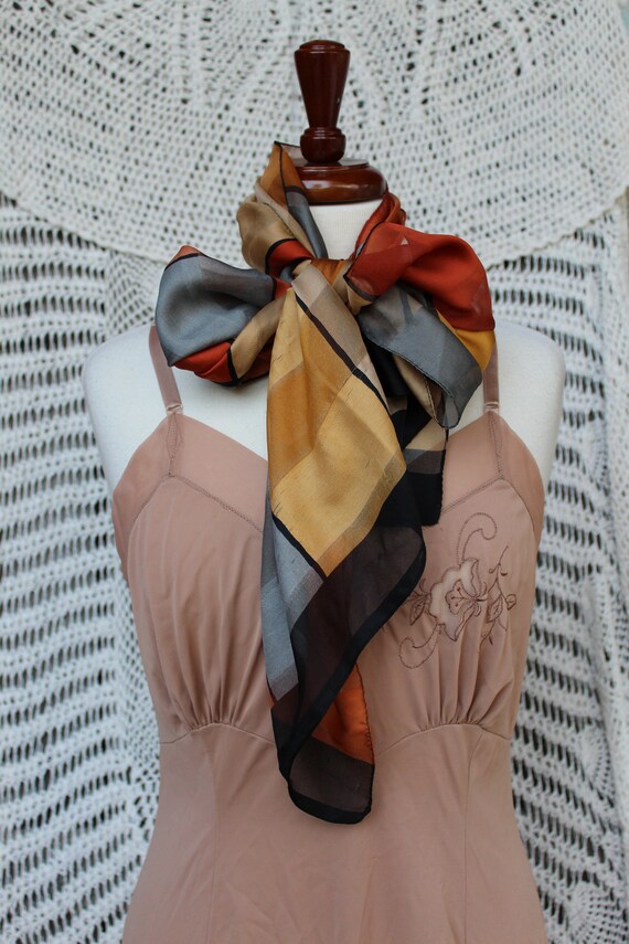 Bold, Colorful Colorblock Oblong Head, Neck Scarf… - image 8