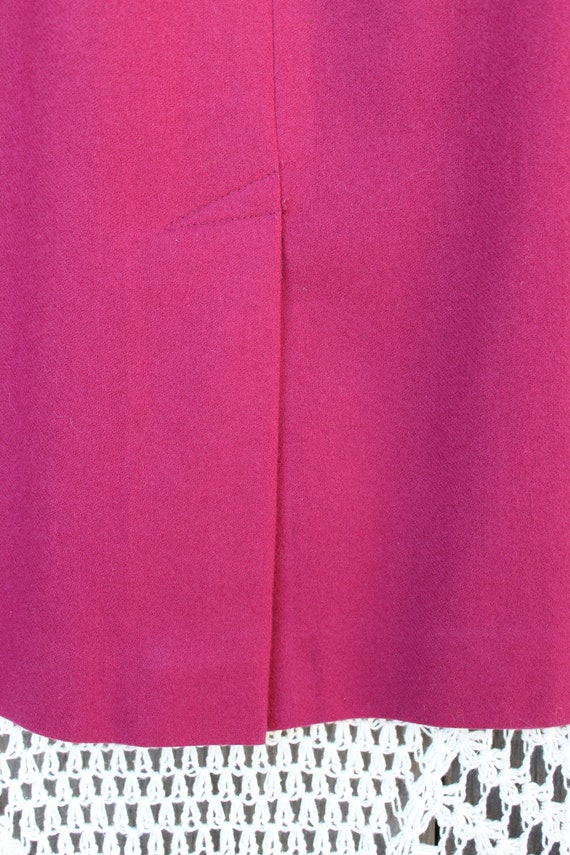 Ladies 80's Magenta Wool Skirt / Vintage Evan-Pic… - image 6