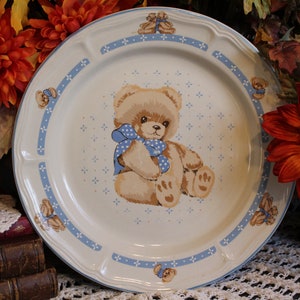 Tienshan Stoneware Country Bear Large Platter / Replacement Tienshan Stoneware Teddy Bear Platter / 80&#39;s Large Bear Plate / Platter